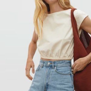 Everlane Creme Crop Top Size L